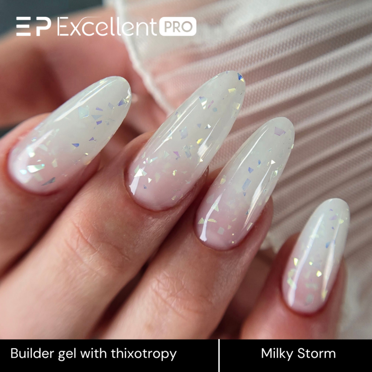 Excellent PRO Thixotropy gel with effect Milky Storm
