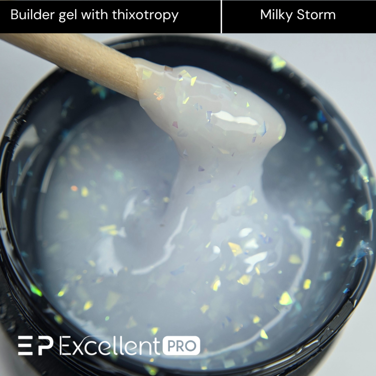 Excellent PRO Thixotropy gel with effect Milky Storm