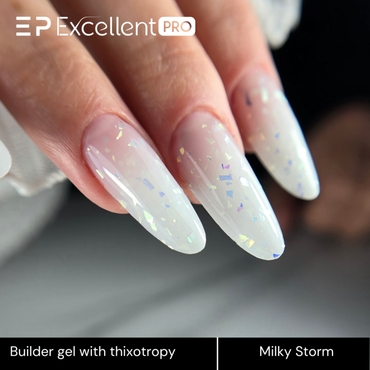 Excellent PRO Thixotropy gel with effect Milky Storm