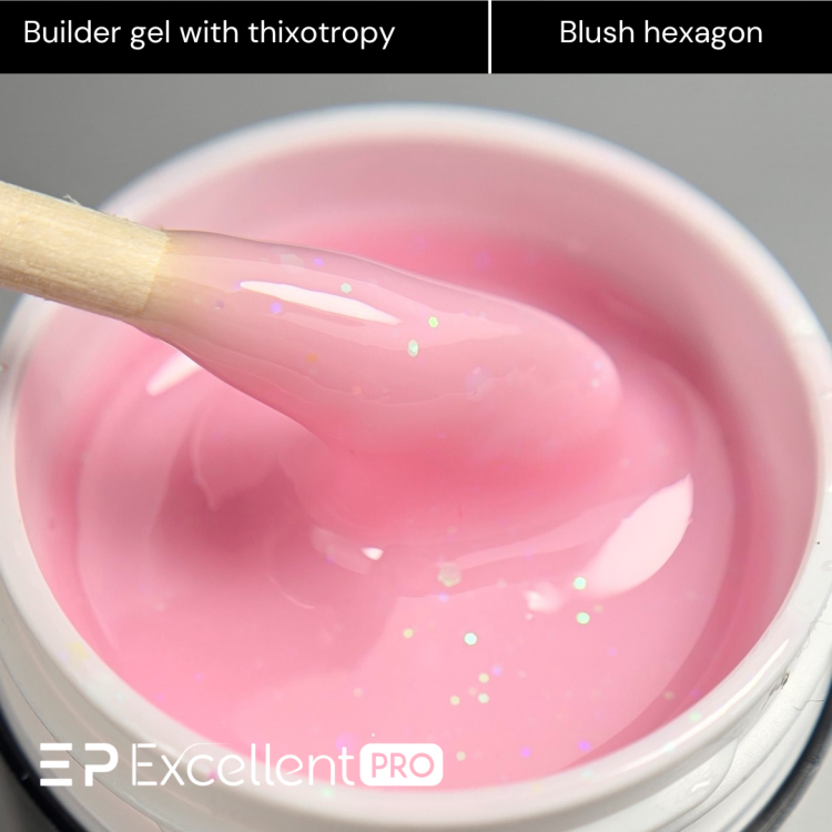 Excellent PRO Thixotropy gel with effect Blush Hexagon