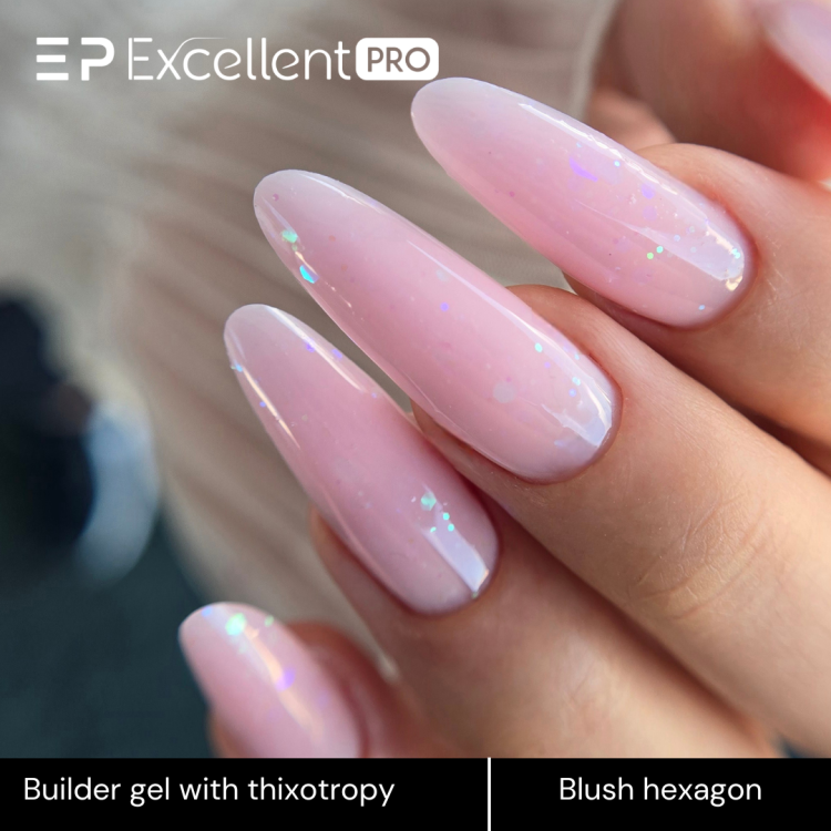 Excellent PRO Thixotropy gel with effect Blush Hexagon