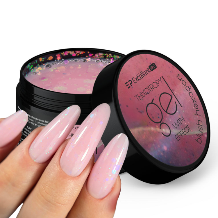 Excellent PRO Thixotropy gel with effect Blush Hexagon
