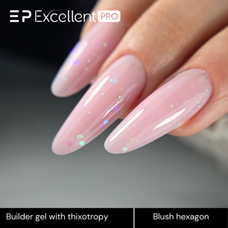 Excellent PRO Thixotropy gel with effect Blush Hexagon