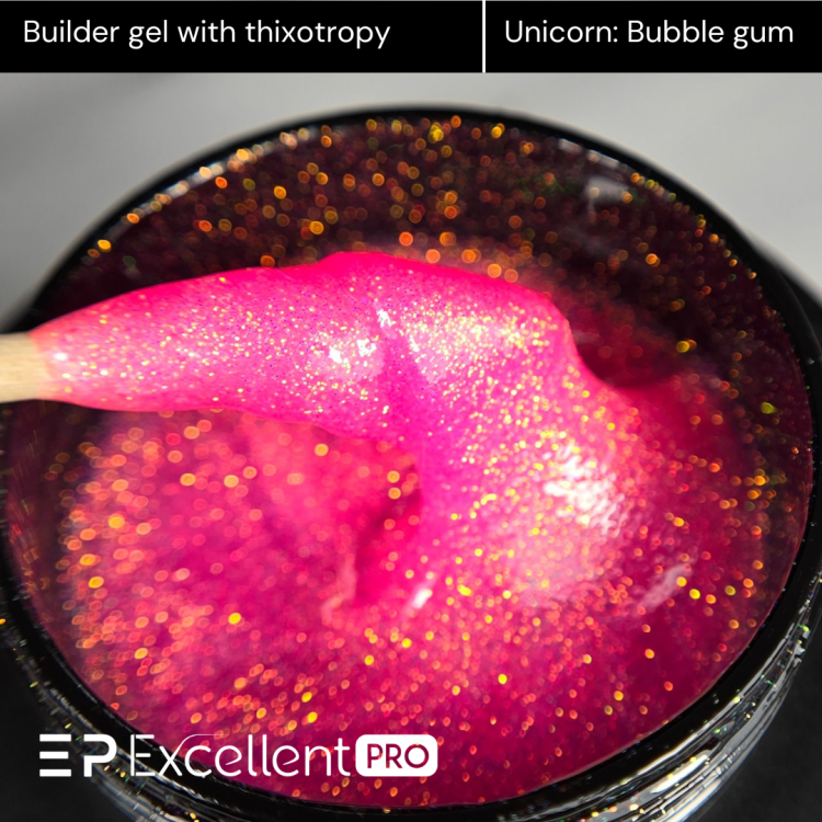 Excellent PRO Thixotropy gel with effect Unicorn Bubble Gum 50g