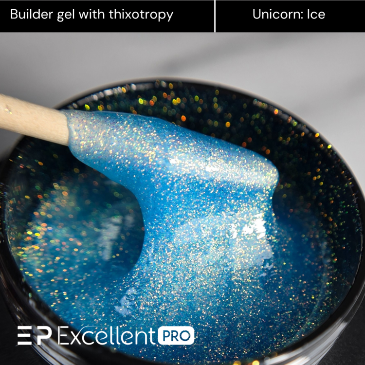 Excellent PRO Thixotropy gel with effect Unicorn Ice 50g