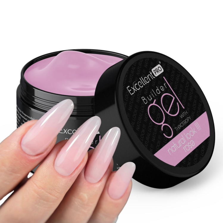 Excellent PRO Builder Gel With Thixotropy Natural Look Rose