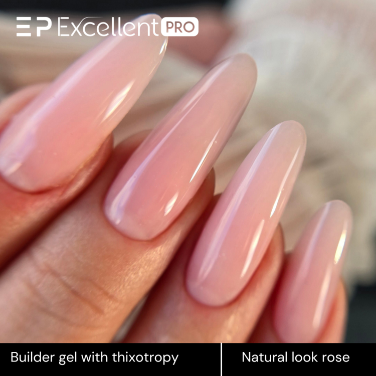 Excellent PRO Builder Gel With Thixotropy Natural Look Rose