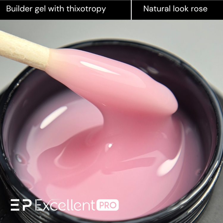 Excellent PRO Builder Gel With Thixotropy Natural Look Rose