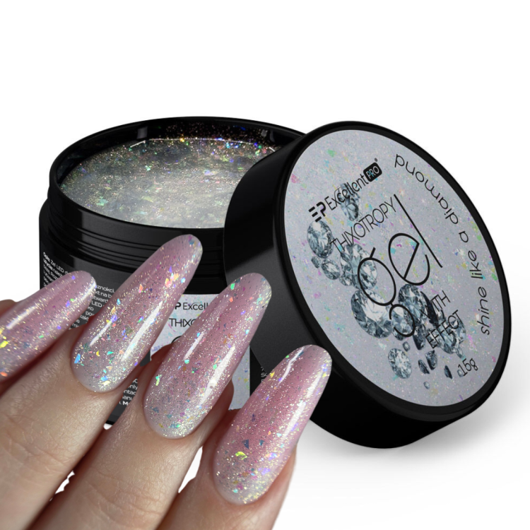 Excellent PRO Thixotropy gel with effect shine like a diamond 15g