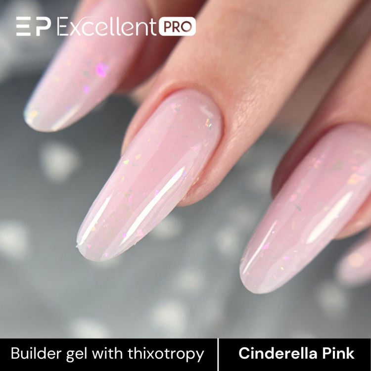 Excellent PRO Thixotropy gel with effect Cinderella Pink