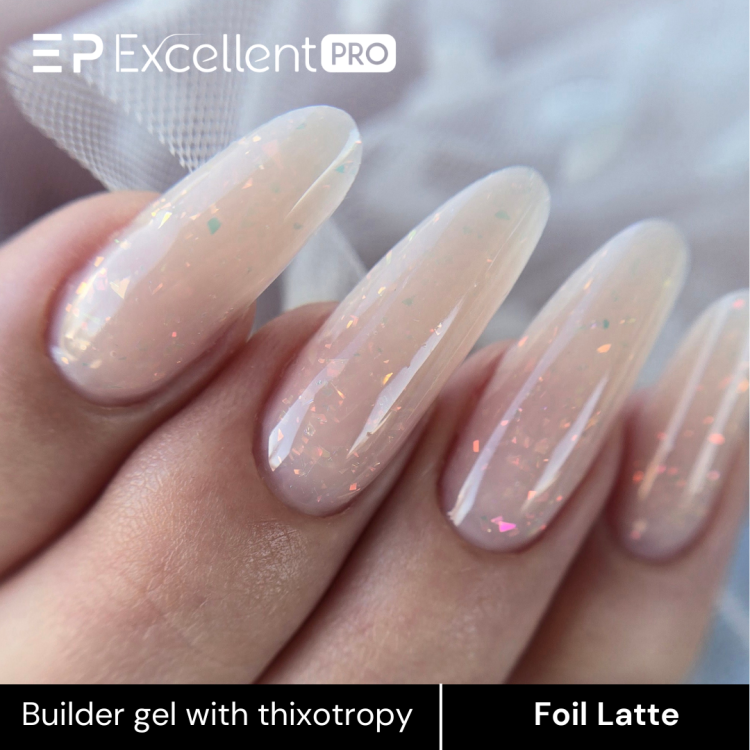 Excellent PRO Thixotropy gel with effect Foil Latte