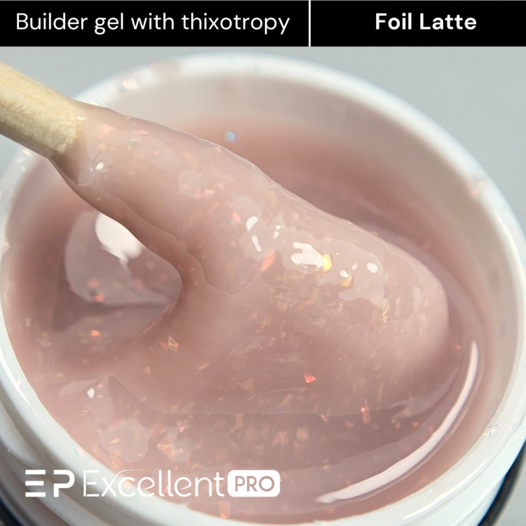Excellent PRO Thixotropy gel with effect Foil Latte