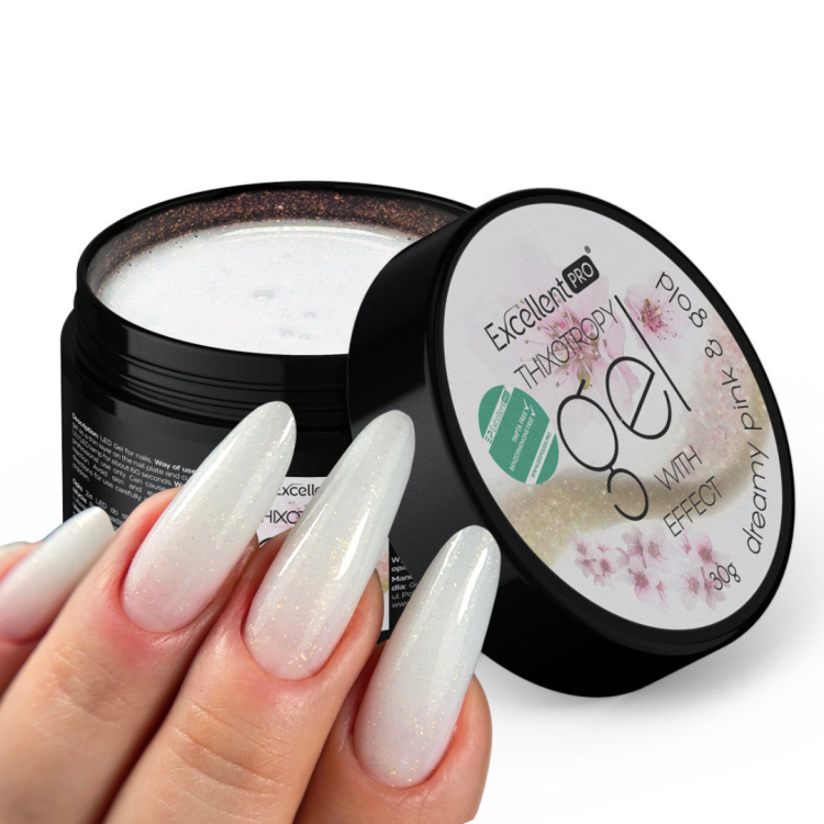 Excellent PRO Thixotropy gel with effect Dreamy Pink&amp;Gold
