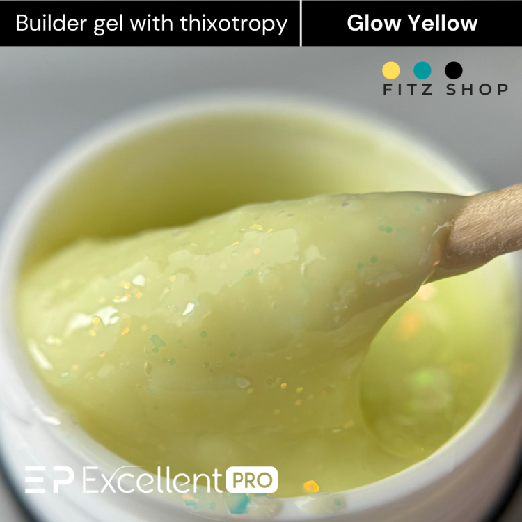 Excellent PRO Thixotropy gel with effect Glow Yellow