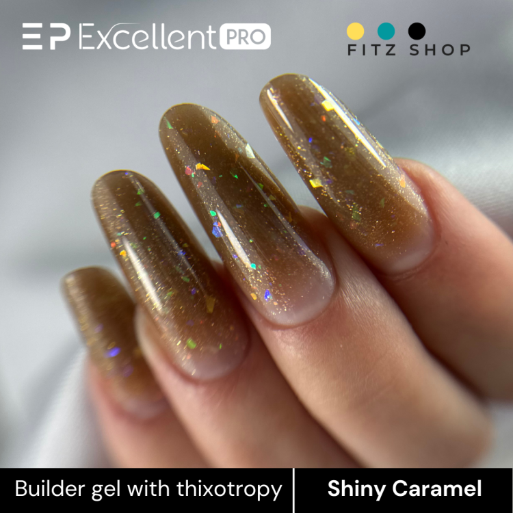 Excellent PRO Thixotropy gel with effect SHINY CARAMEL