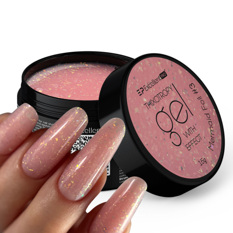 Excellent PRO Thixotropy gel with effect Mermaid Foil #3