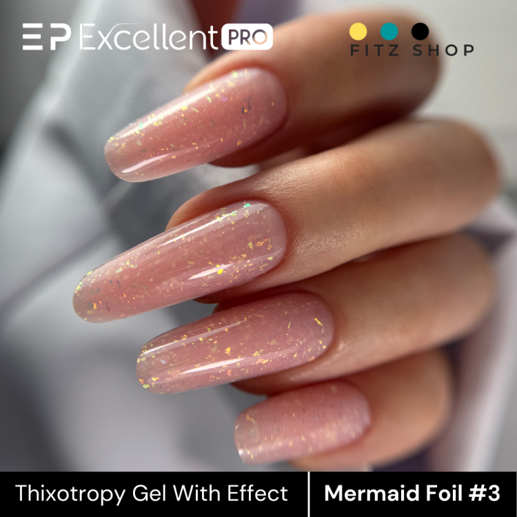 Excellent PRO Thixotropy gel with effect Mermaid Foil #3