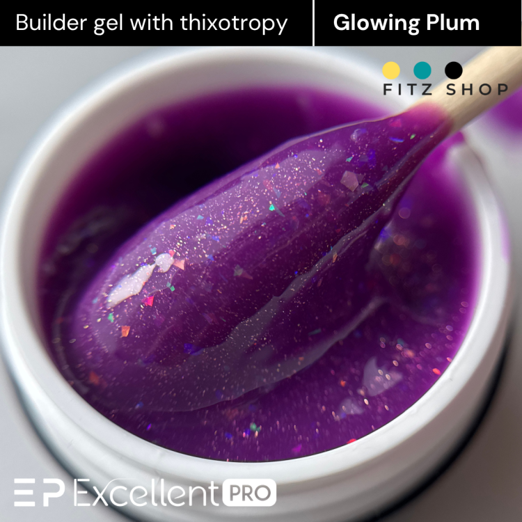 Excellent PRO Thixotropy gel with effect GLOWING PLUM