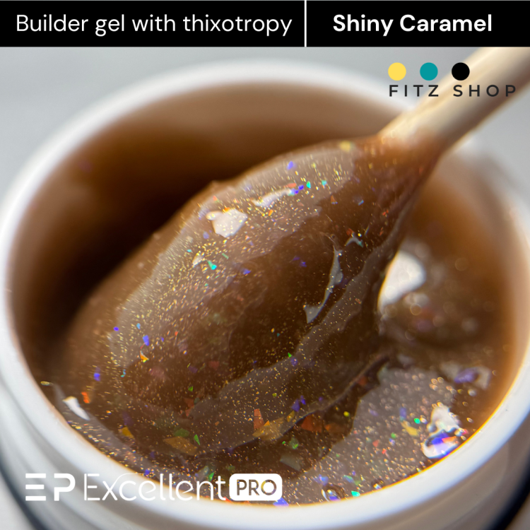 Excellent PRO Thixotropy gel with effect SHINY CARAMEL