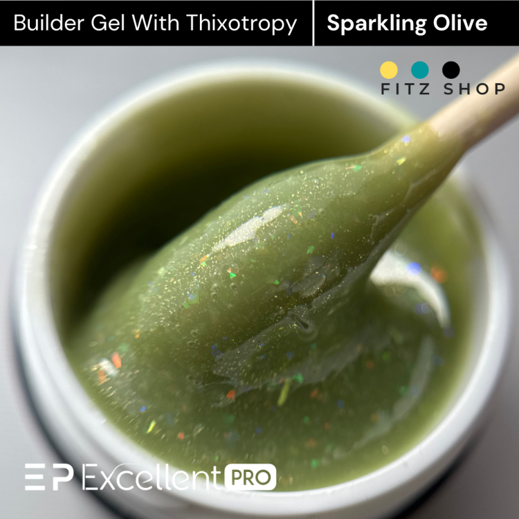 Excellent PRO Thixotropy gel with effect SPARKLING OLIVE