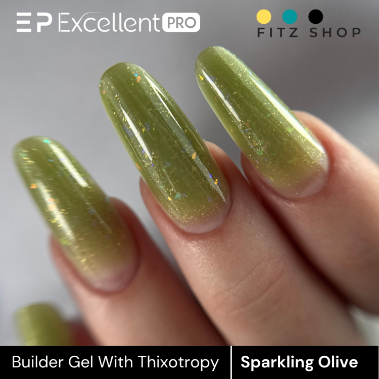 Excellent PRO Thixotropy gel with effect SPARKLING OLIVE