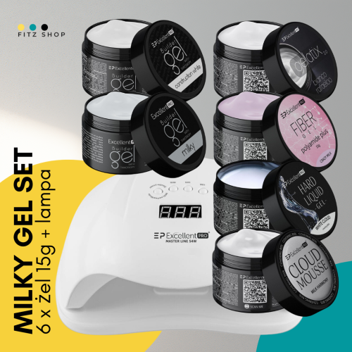 Excellent PRO - Milky Gel Set (6 x żel 15g + Lampa)