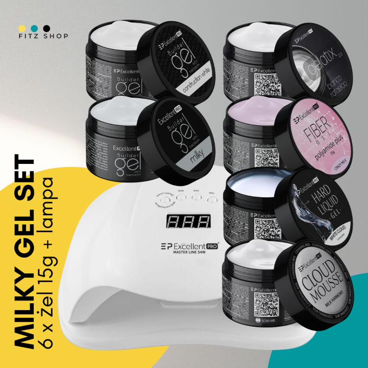 Excellent PRO - Milky Gel Set (6 x żel 15g + Lampa)