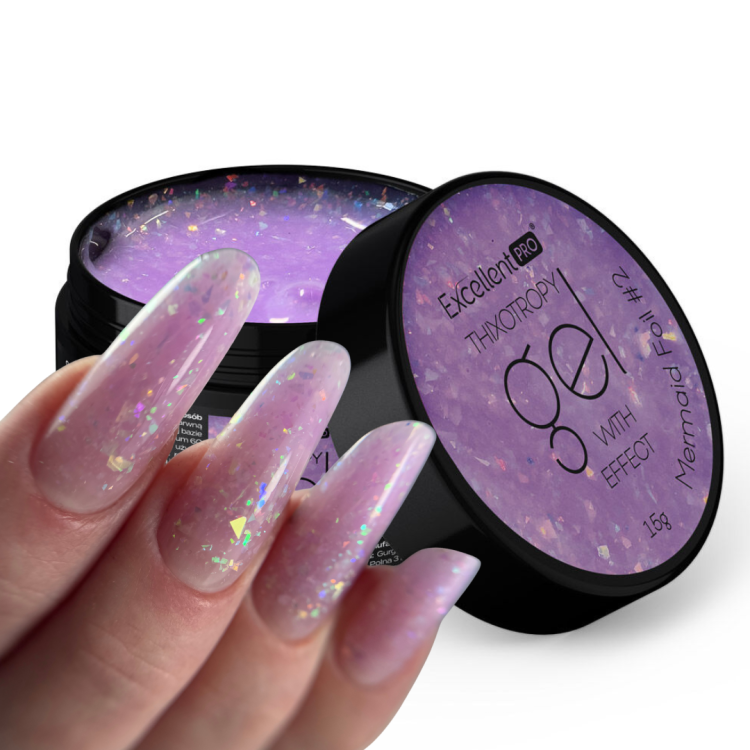 Excellent PRO Thixotropy gel with effect Mermaid Foil #2