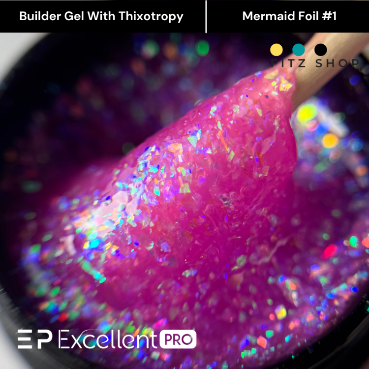 Excellent PRO Thixotropy gel with effect Mermaid Foil #1
