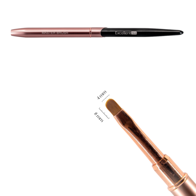 Excellent PRO Pędzelek do żelu #4 Owal (Pink&amp;Black)