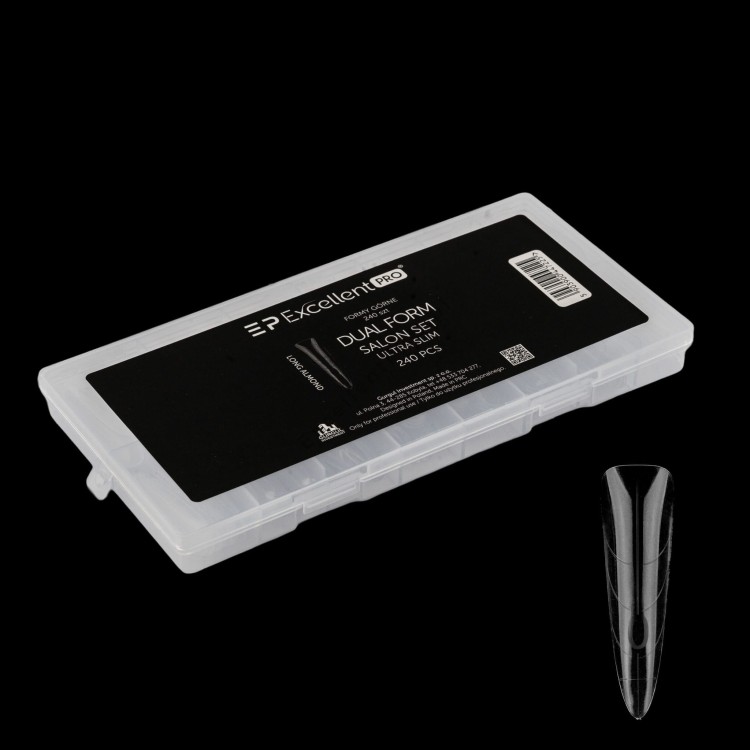 Excellent PRO Formy górne dual form LONG ALMOND 240 szt