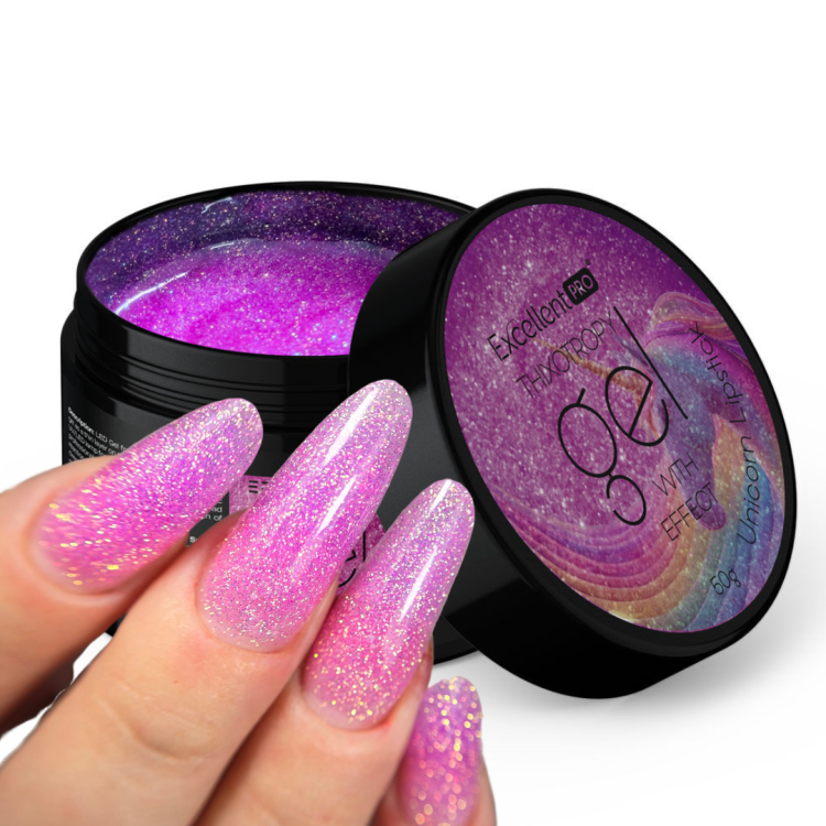 Excellent PRO Thixotropy gel with effect Unicorn lipstick