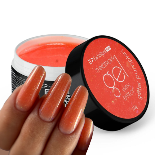 Excellent PRO Thixotropy gel with effect GLITTER PUMPKIN