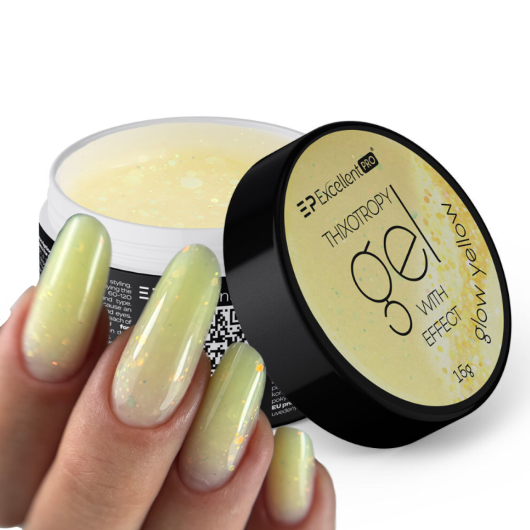Excellent PRO Thixotropy gel with effect Glow Yellow