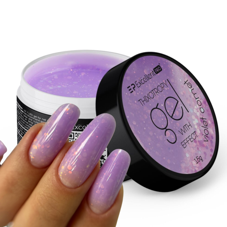 Excellent PRO Thixotropy gel with effect Violet Comet 15g