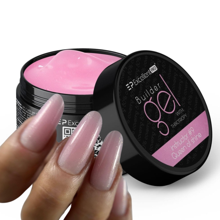 Excellent PRO Builder gel with thixotropy Instructor #9 QUEEN OF SHINE