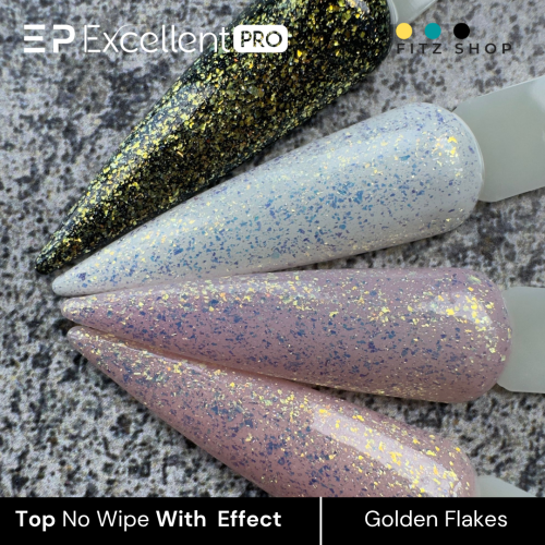 Excellent PRO Top No Wipe With Effect GOLDEN FLAKES 11g