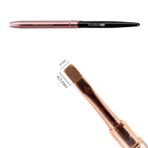 Excellent PRO Pędzelek do żelu #4 Flat (Pink&amp;Black)