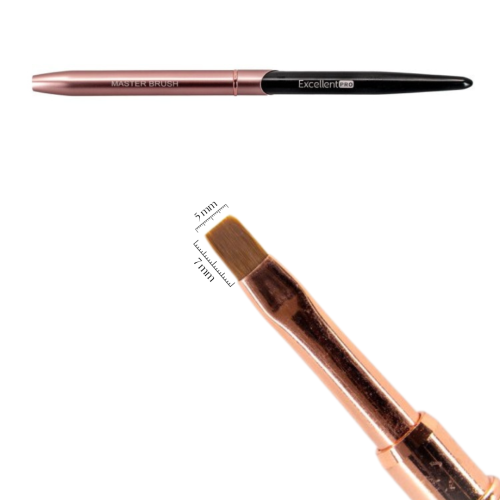 Excellent PRO Pędzelek do żelu #6 Flat (Pink&amp;Black)