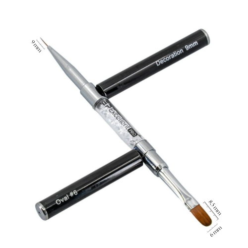 Excellent PRO Pędzelek 2w1: OVAL #6 DECO #9