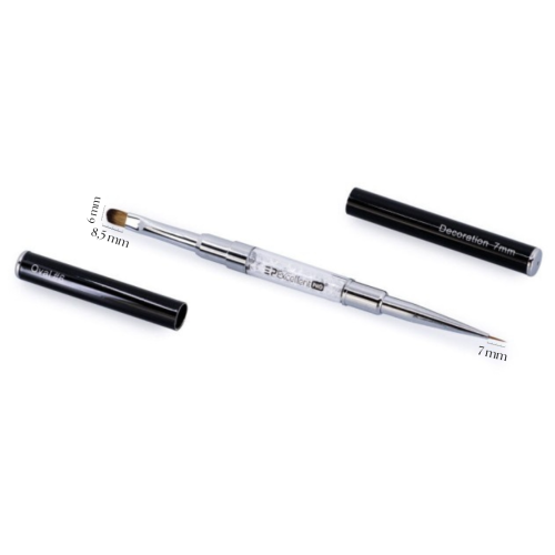 Excellent PRO Pędzelek 2w1: OVAL #6 DECO #7