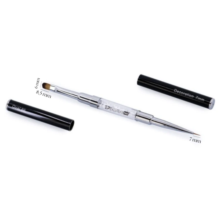 Excellent PRO Pędzelek 2w1: OVAL #6 DECO #7