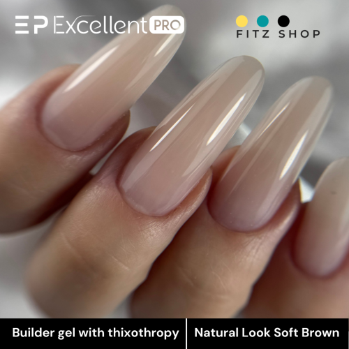 Excellent PRO Builder Gel With Thixotropy Natural Look Soft Brown 50g
