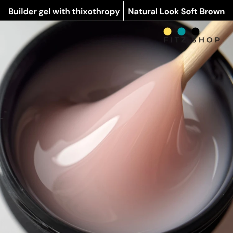 Excellent PRO Builder Gel With Thixotropy Natural Look Soft Brown 15g