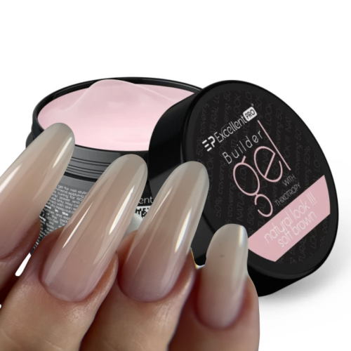Excellent PRO Builder Gel With Thixotropy Natural Look Soft Brown 15g