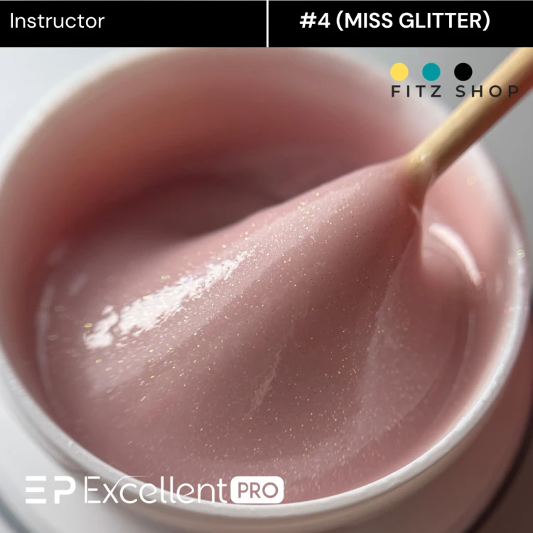 Excellent PRO Builder gel with thixotropy Instructor #4 15g MISS GLITTER